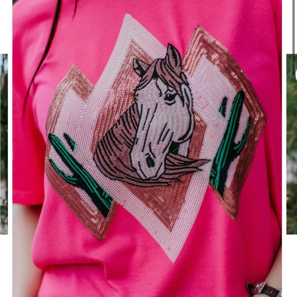 Pink Graphic Horse T-Shirt - Picture 3 of 3